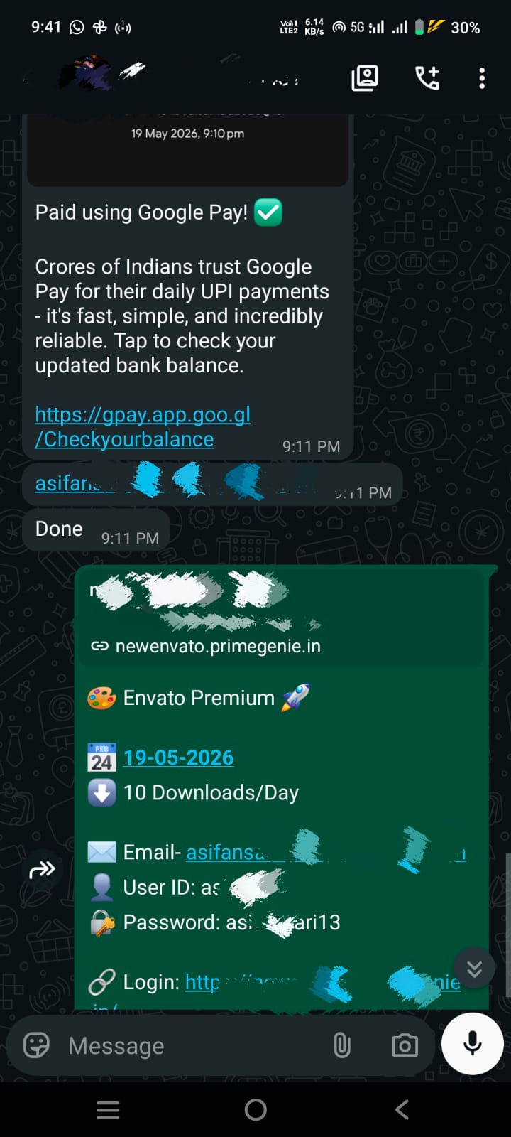 Successful premium templates download proof from shared login account